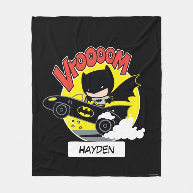 Chibi Batman In The Batmobile Fleecefilt (Framsidan)
