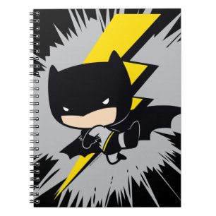 Chibi Batman Lightning Kick Anteckningsbok Med Spiral