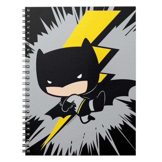 Chibi Batman Lightning Kick Anteckningsbok Med Spiral (Framsidan)