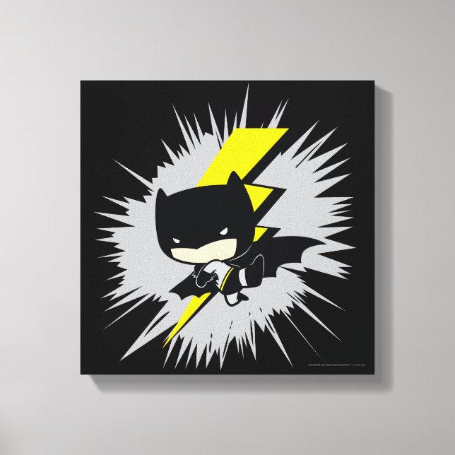 Chibi Batman Lightning Kick Canvastryck (Framsida)