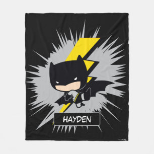 Chibi Batman Lightning Kick Fleecefilt