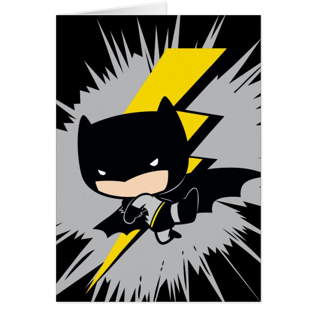 Chibi Batman Lightning Kick Hälsningskort (Framsidan)