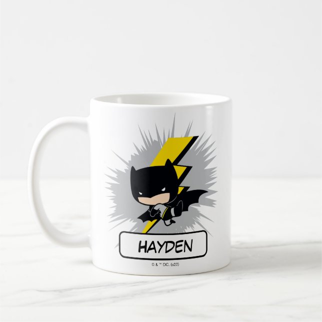 Chibi Batman Lightning Kick Kaffemugg (Vänster)