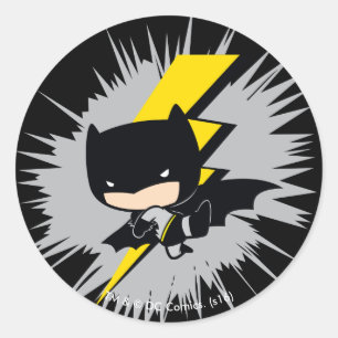 Chibi Batman Lightning Kick Runt Klistermärke