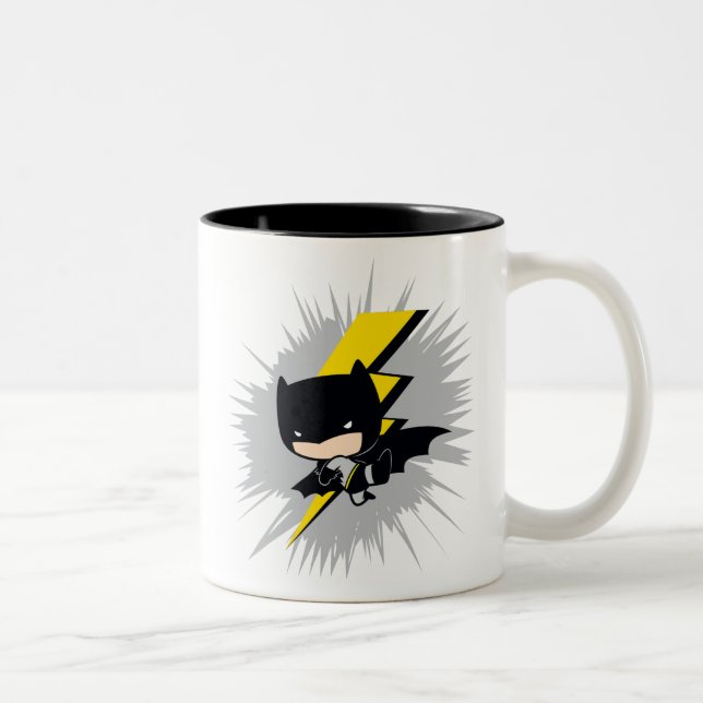 Chibi Batman Lightning Kick Två-Tonad Mugg (Höger)