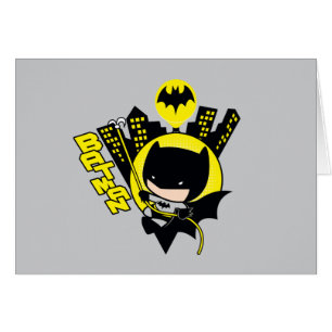 Chibi Batman Scaling the City Hälsningskort