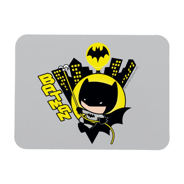 Chibi Batman Scaling the City Magnet (Horisontell)