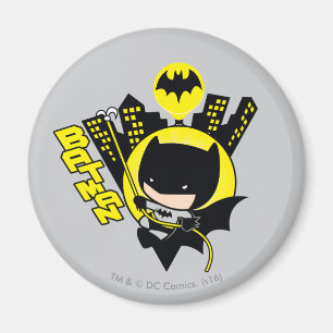 Chibi Batman Scaling the City Magnet