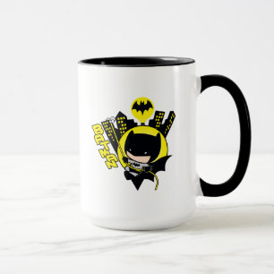 Chibi Batman Scaling the City Mugg