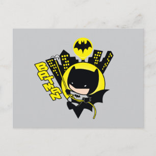 Chibi Batman Scaling the City Vykort