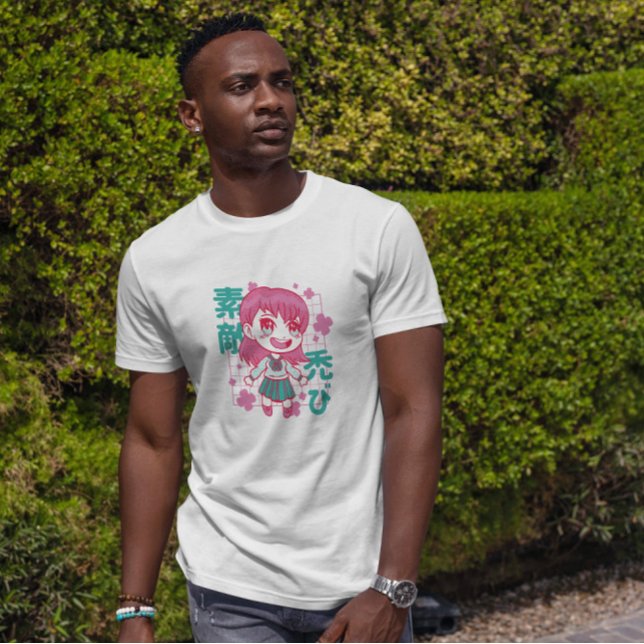 Chibi Blommigt Anime Girl T Shirt (Skapare uppladdad)