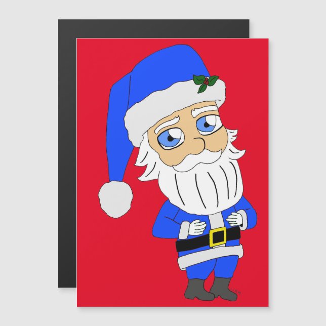 Chibi Blue Kostym Santa (Fram/baksida)