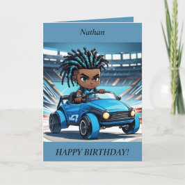 Chibi Boy läser tävla Birthday Card Helgkort