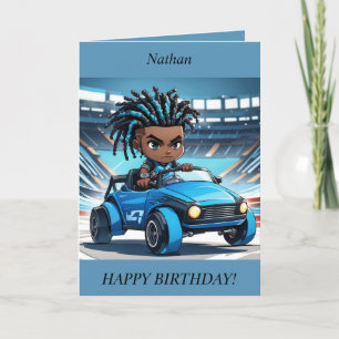 Chibi Boy läser tävla Birthday Card Helgkort