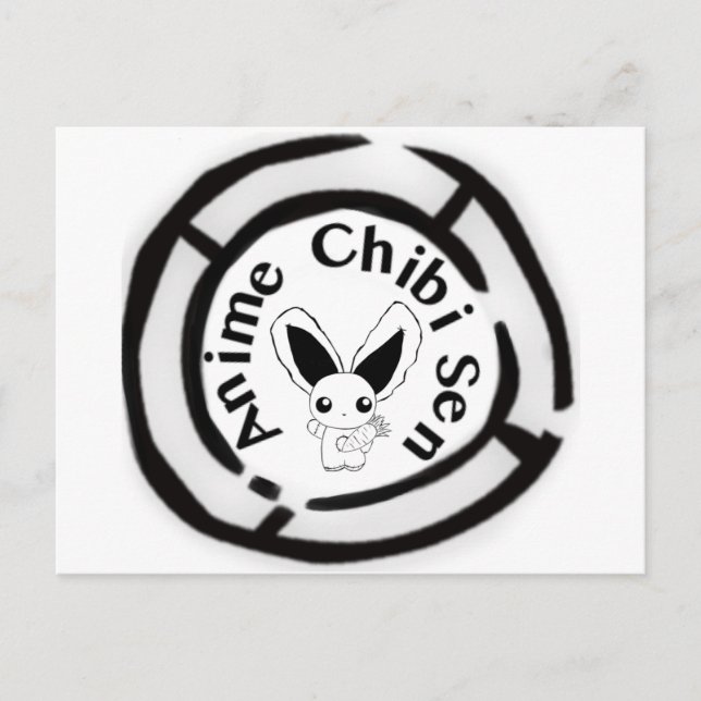 Chibi Bunny Vykort (Framsida)