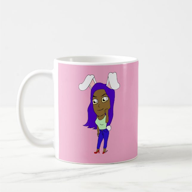 Chibi Bunnyflicka Kaffemugg (Vänster)