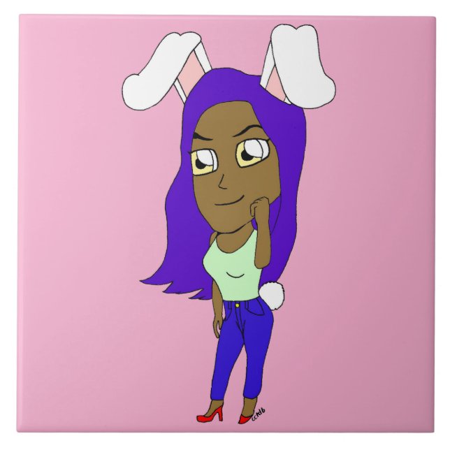 Chibi Bunnyflicka Kakelplatta (Framsidan)