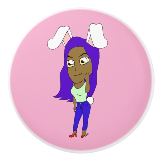Chibi Bunnyflicka Knopp (Framsidan)