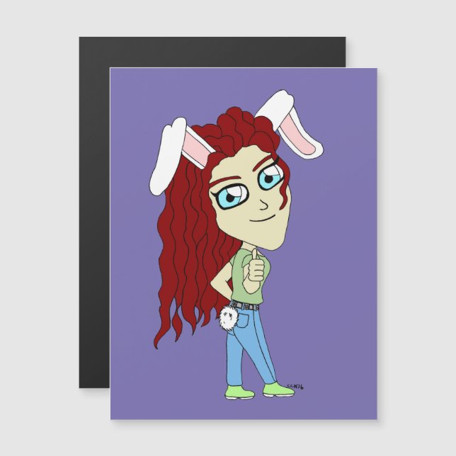 Chibi Bunnygirl ge tummen upp (Fram/baksida)