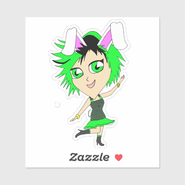 chibi bunnygirl klistermärken (Ark)