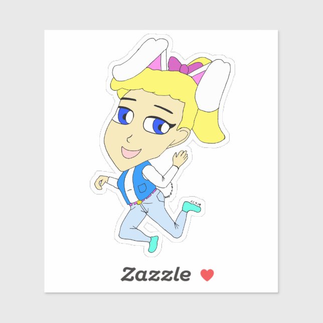 chibi bunnygirl klistermärken (Ark)