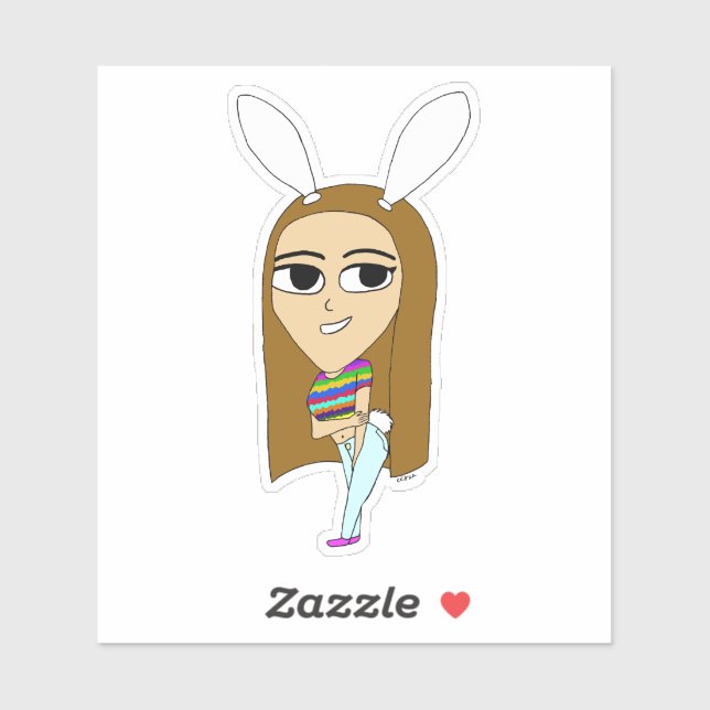 chibi bunnygirl klistermärken (Ark)