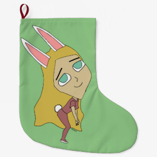 chibi bunnygirl stor julstrumpa