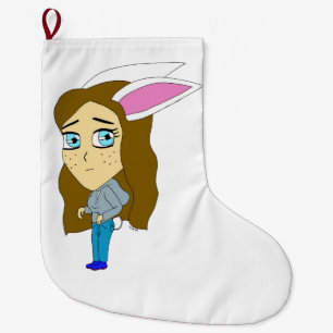 chibi bunnygirl stor julstrumpa