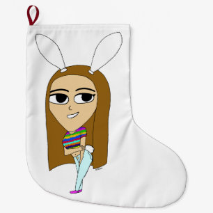 chibi bunnygirl stor julstrumpa