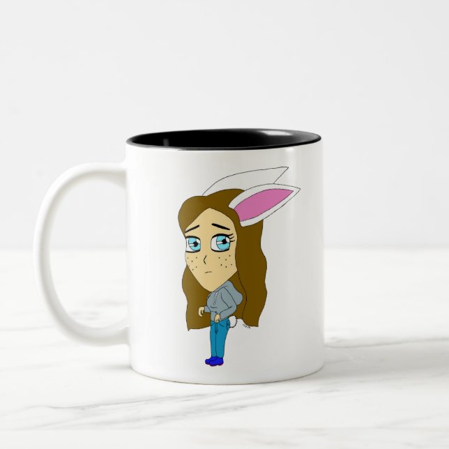 chibi bunnygirl Två-Tonad mugg (Vänster)
