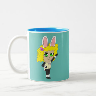 chibi bunnygirl Två-Tonad mugg