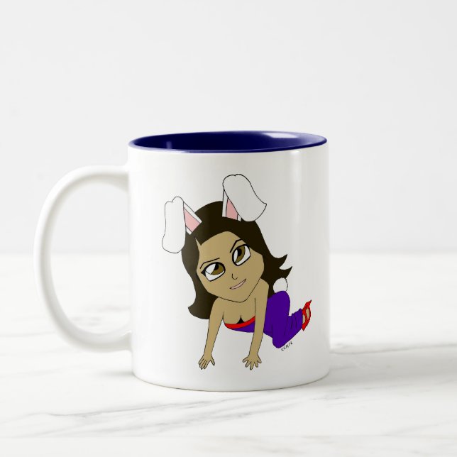 chibi bunnygirl Två-Tonad mugg (Vänster)