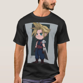 Chibi Buster‑Blade Hjälte | Söt Krigare Med Spikig T Shirt
