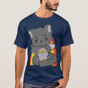 Chibi Cat Fairy Kei Yume Kawaii Anime Kattdjur Har T Shirt