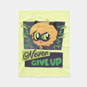Chibi Cat Noir Aldrig Ge Up Fleecefilt