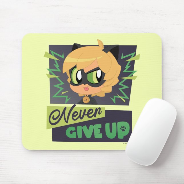 Chibi Cat Noir Aldrig Ge Up Musmatta (Med mus)