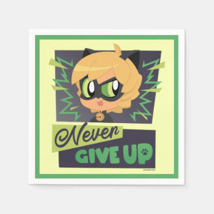 Chibi Cat Noir Aldrig Ge Up Pappersservett