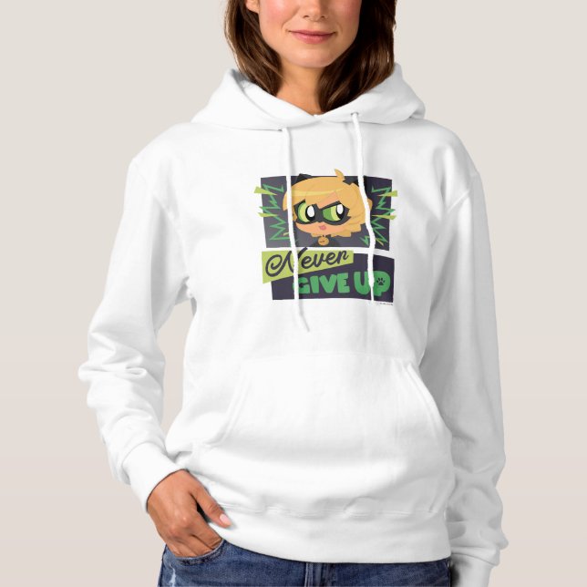 Chibi Cat Noir Aldrig Ge Up T Shirt (Framsida)