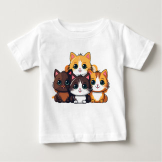 Chibi Cat Squad Sticker – Adorable Furry Friends C T Shirt