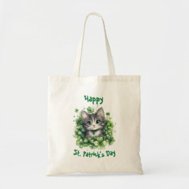 Chibi Cat St. Patrick's Day Tote Bag Tygkasse