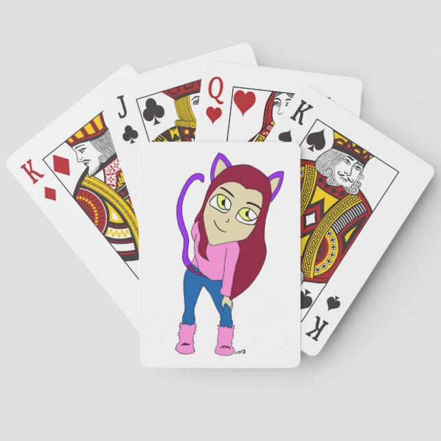 chibi catgirl casinokort (Baksidan)