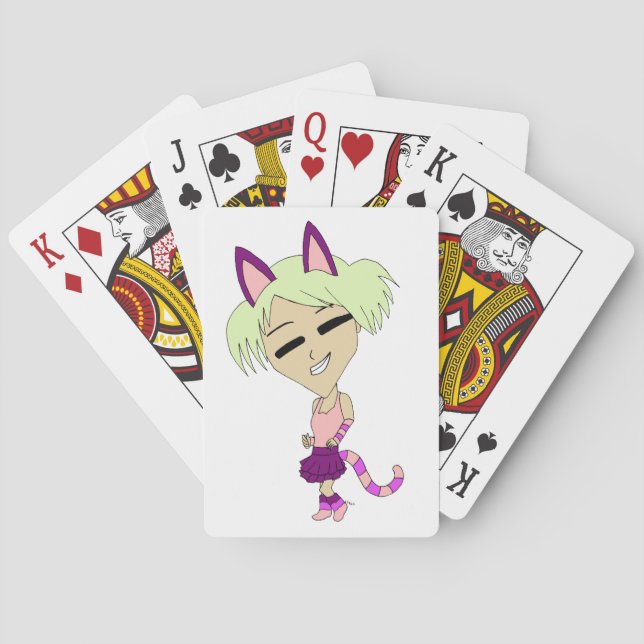 chibi catgirl casinokort (Baksidan)
