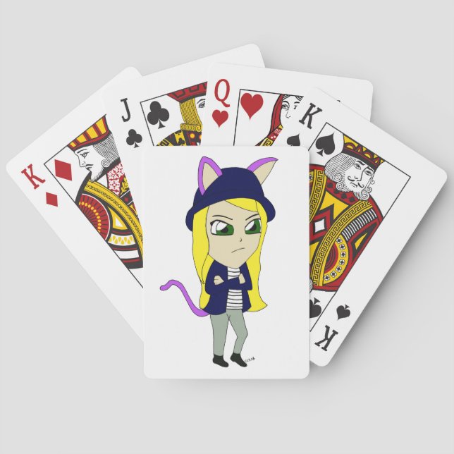 chibi catgirl casinokort (Baksidan)