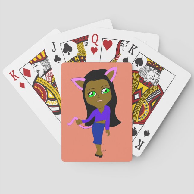 chibi catgirl casinokort (Baksidan)