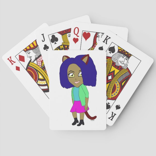 chibi catgirl casinokort (Baksidan)