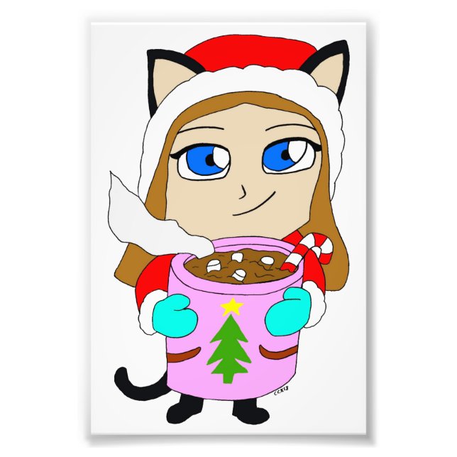 chibi catgirl fototryck (Framsidan)