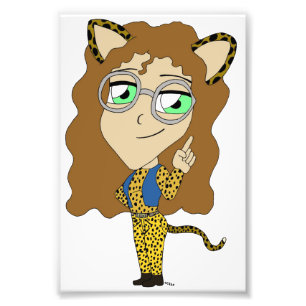 chibi catgirl fototryck