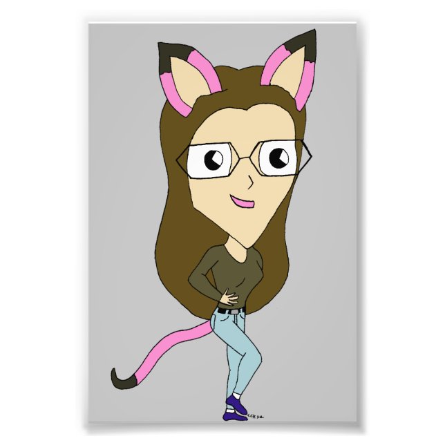 chibi catgirl fototryck (Framsidan)