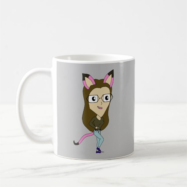 chibi catgirl kaffemugg (Vänster)
