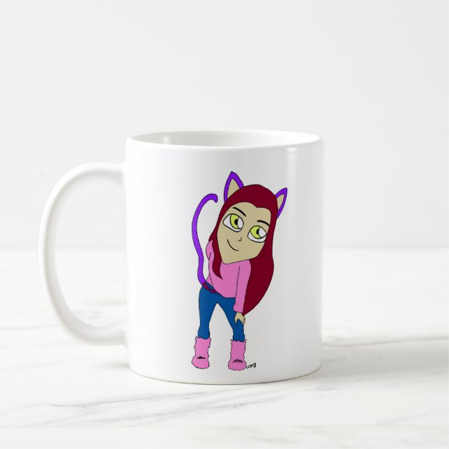 chibi catgirl kaffemugg (Vänster)